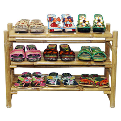 Oceanstar Design 3 Tier Bamboo Shoe Rack