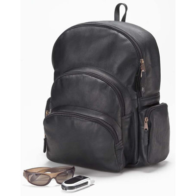 Clava Leather Vachetta Multi-Pocket Backpack in Black