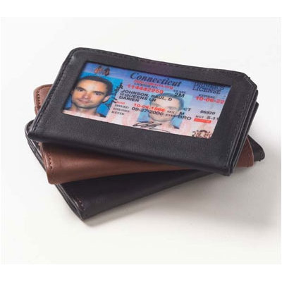 Clava Leather Quinley Front ID Card Wallet in Black