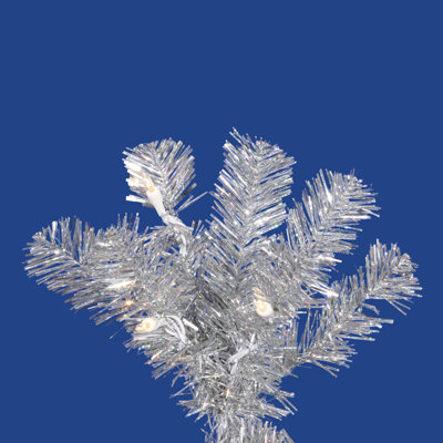 Vickerman Co. 9' Artificial Pencil Christmas Tree with Clear Lights in Silver