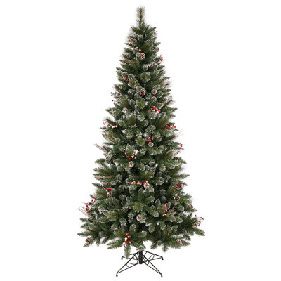 Vickerman Co. 4.5' Snowtip Berry/Vine Artificial Christmas Tree with Multicolored Lights