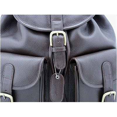 Leatherbay Backpack with Pockets in Dark Brown