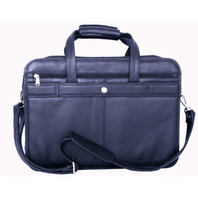 Leatherbay Cambridge Leather Briefcase in Black