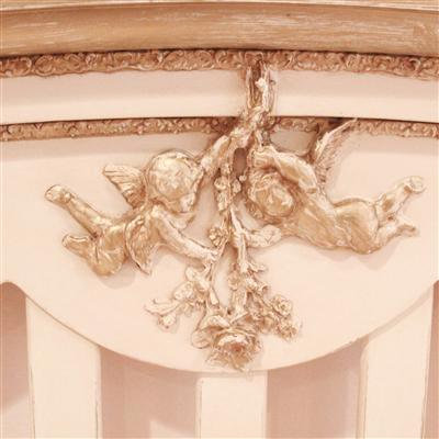Petit Tresor Petit Ange Built to Grow Crib in Beige with Real Gold Leaf