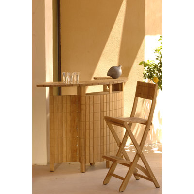 Les Jardins Teak Demi Lune II Barstool