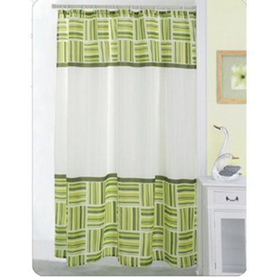Carnation Home Fashions Caroline 100% Polyester Fabric Shower Curtain
