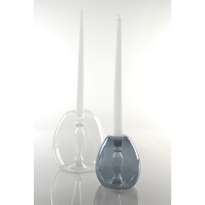 Mint Inc. Abra Hand Blown Glass Candlestick