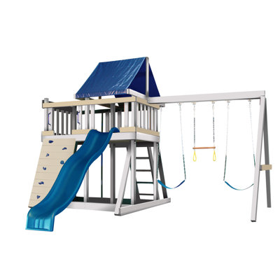 Kidwise Congo Monkey Playsystem #1 with Swing Beam in White / Sand