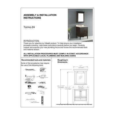 Madeli Udine 24" Bathroom Vanity Set in Walnut