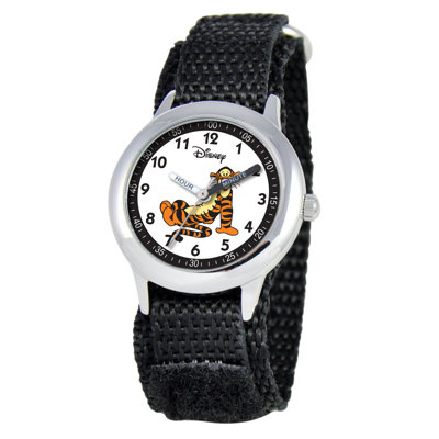 Kid's Tigger Time Teacher Velcro Watch in Black