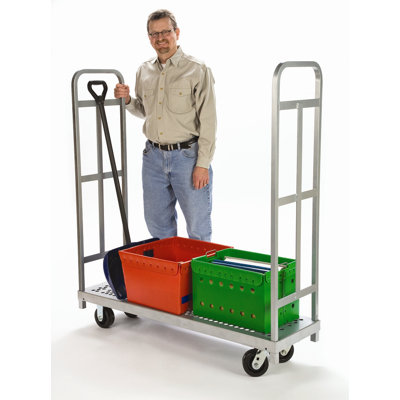 Raymond Products Narrow Tall End Truck, Phenolic Casters, 2 Fixed and 2 Swivel, 2 Uprights