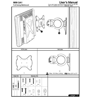 Cotytech Cantilever TV Wall Mount for 22" - 37" Screens