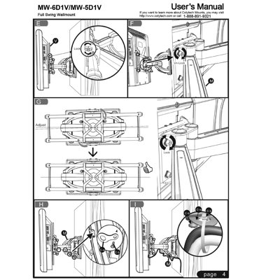 Cotytech Full Motion Dual Arm TV Wall Mount for 42" - 71" Screens