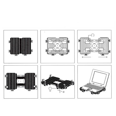 Cotytech Car Holder for iPad 3-Way Tripod Head Dual Arm Adjustable in BlackTray