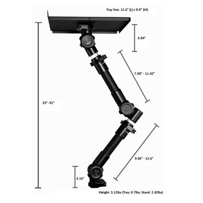 Cotytech Car Holder for iPad Dual Arm