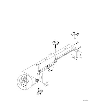 Cotytech Long Reach LCD Monitor Arm with Wall box