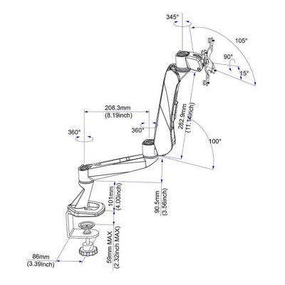 Cotytech Quick Connect Quick Release Desk Mount