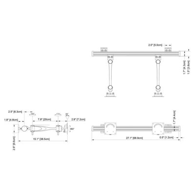 Cotytech Wall Mount for Two Monitors Single Arm