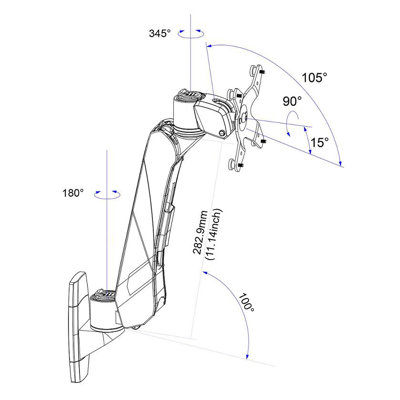 Cotytech Monitor Wall Spring Arm Mount Quick Release