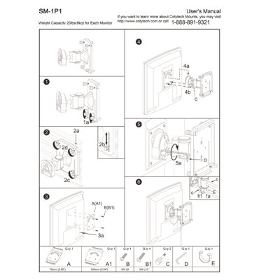 Cotytech LCD Monitor Slatwall Mount