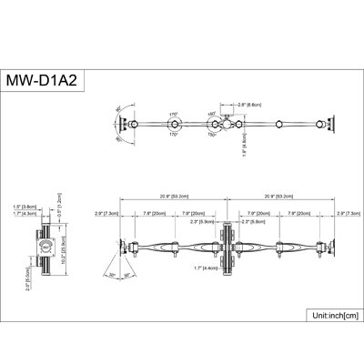 Cotytech Wall Mount for Two Monitors Vertical Double Arm