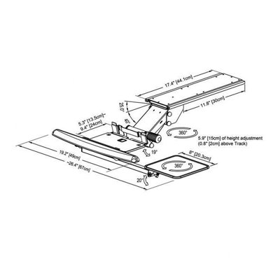 Cotytech Fully Adjustable Ergonomic Keyboard Mouse Tray-Spring