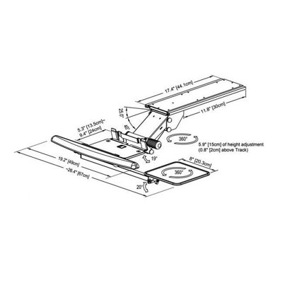 Cotytech Fully Adjustable Ergonomic Keyboard Mouse Tray-Ball Bearing-Spring