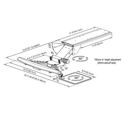 Cotytech Fully Adjustable Keyboard Mouse Tray and Wrist Rest
