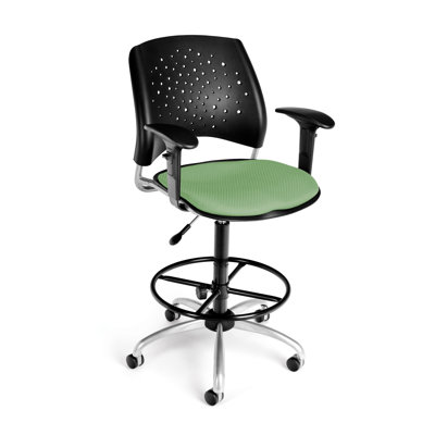 OFM Height Adjustable Swivel Stool with Lumbar Support