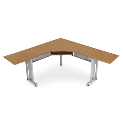 OFM 72" x 24" L-shaped Workstation with Mobile File Pedestal Suite