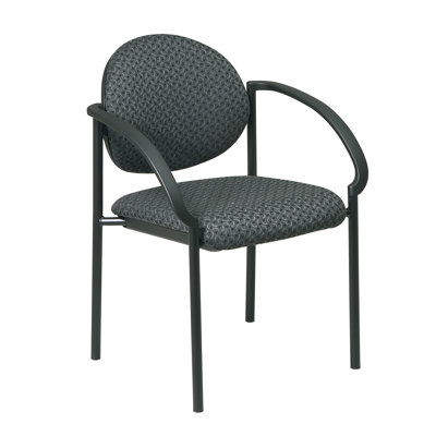 Office Star Products Stack Chair with Arms and Black Frame Quote   (special order)