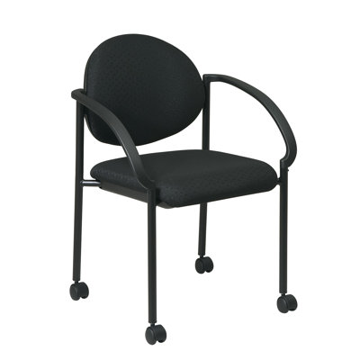 Office Star Products 13Stack Chair with Casters and Arm (Black Frame) (special order)