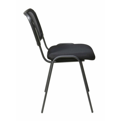 Office Star Products Work Smart Armless Stacking Chair in Black (Set of 2)