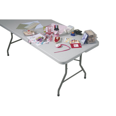 Office Star Products 6' Resin Multi Purpose Center Fold Table with Wheels