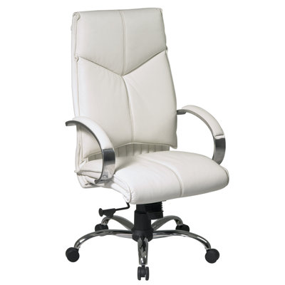 Office Star Products Deluxe High-Back Executive Leather Office Chair with Arms