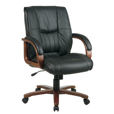 Office Star Products Leather Office Chair with Arms