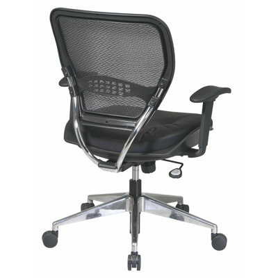 Office Star Products Space Seating Mid-Back Leather AirGrid Back Task Chair