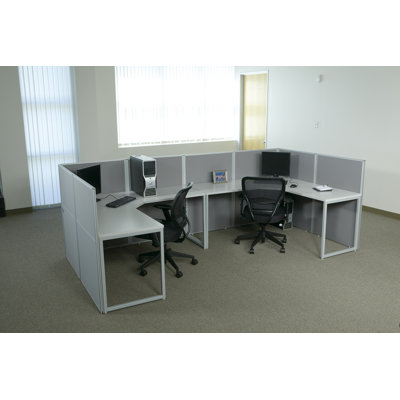 Office Star Products Box Office Typical Four Configuration Computer Workstation