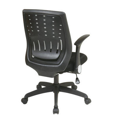 Office Star Products Screen Back Chair with Contoured Designer Back and Flip Arms