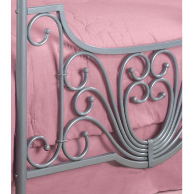 Powell Furniture Princess Rebecca Twin Size Canopy Bed in Sparkle Silver