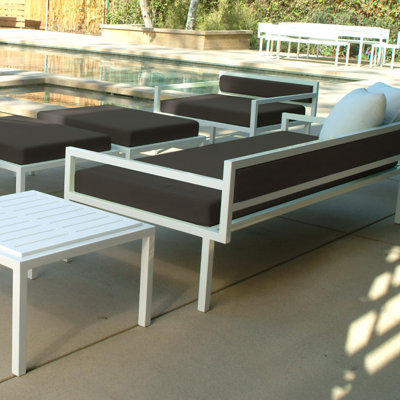 Modern Outdoor Talt Low Deep Seating Group with Cushions