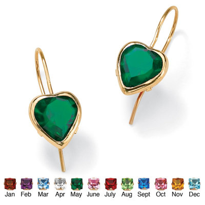 Palm Beach Jewelry Heart - Shaped Birthstone Earrings