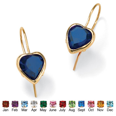 Palm Beach Jewelry Heart - Shaped Birthstone Earrings