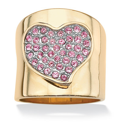 Pink Crystal Heart Ring