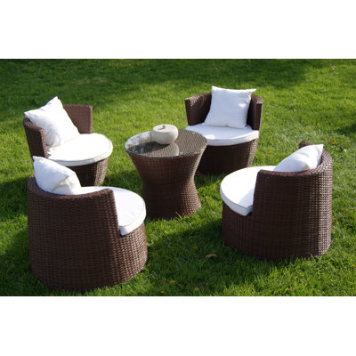 Deeco Geo-Vase Stacking 5 Piece Lounge Seating Group with Cushions