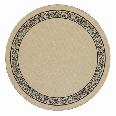 Direct Home Textiles Four Seasons Natural/Black Ornate Scroll Rug