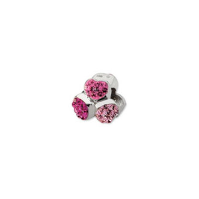 Sterling Silver Shades of Pink Heart Pendants Bead