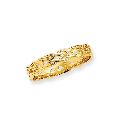 14k Polished Celtic Knot Band Ring
