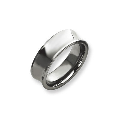 Tungsten Concave 9mm Polished Band Ring