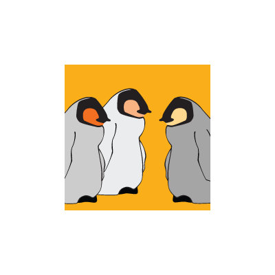 Avalisa Animal - Baby Penguins Stretched Wall Art